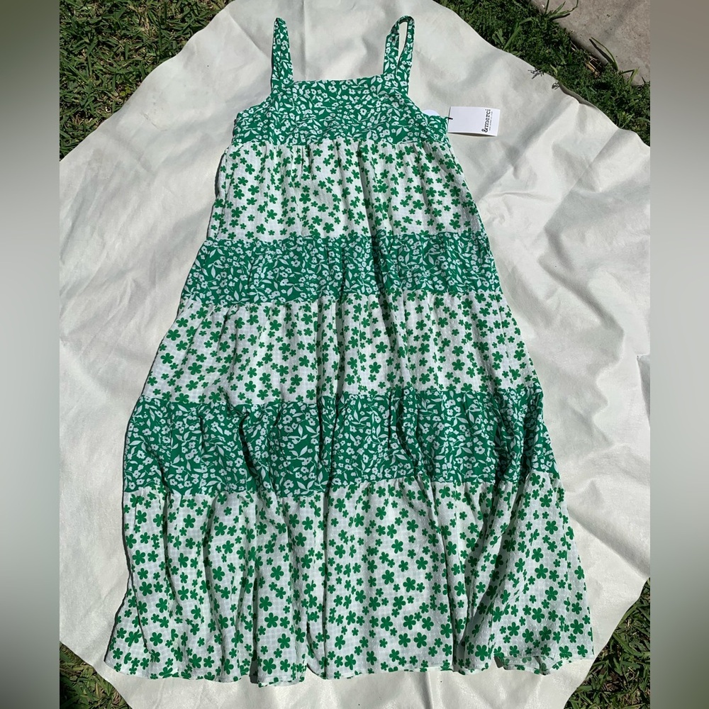 NWT Green Ditsy Floral Midi Dress size M - Picture 7 of 11